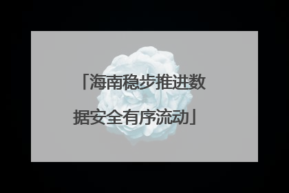 海南稳步推进数据安全有序流动