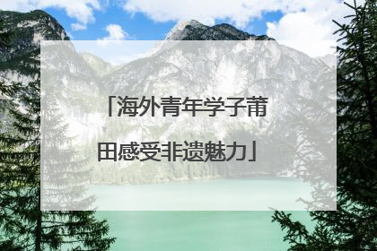 海外青年学子莆田感受非遗魅力