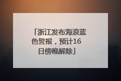 浙江发布海浪蓝色警报，预计16日傍晚解除
