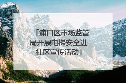 浦口区市场监管局开展电梯安全进社区宣传活动