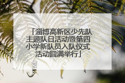 淄博高新区少先队主题队日活动暨第四小学新队员入队仪式活动圆满举行
