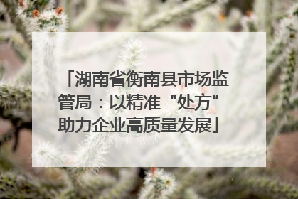 湖南省衡南县市场监管局：以精准“处方”助力企业高质量发展