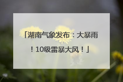 湖南气象发布：大暴雨！10级雷暴大风！