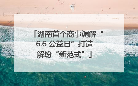 湖南首个商事调解“6.6 公益日”打造解纷“新范式”