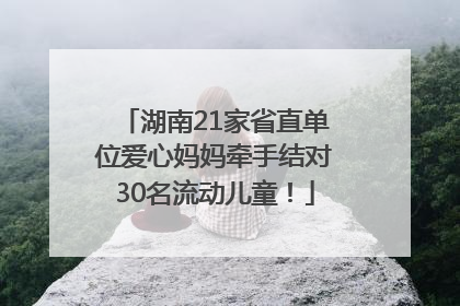 湖南21家省直单位爱心妈妈牵手结对30名流动儿童！