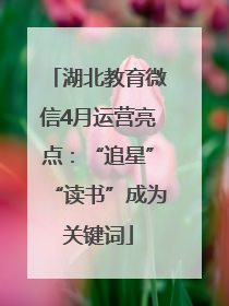 湖北教育微信4月运营亮点：“追星”“读书”成为关键词