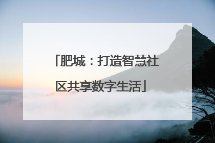 肥城：打造智慧社区共享数字生活