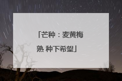 芒种：麦黄梅熟 种下希望