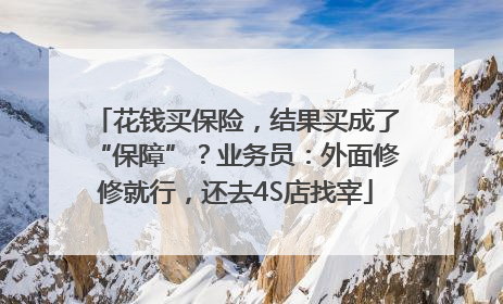 花钱买保险，结果买成了“保障”？业务员：外面修修就行，还去4S店找宰