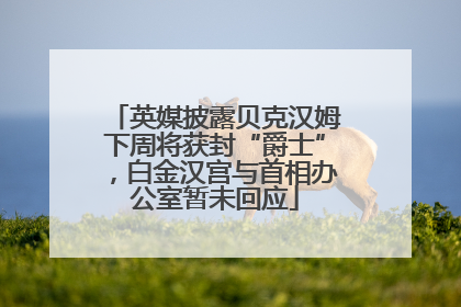 英媒披露贝克汉姆下周将获封“爵士”，白金汉宫与首相办公室暂未回应