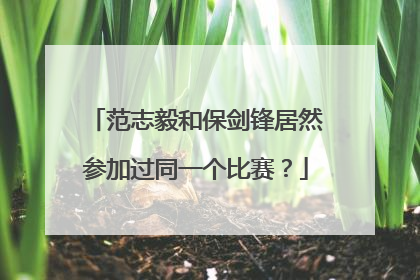 范志毅和保剑锋居然参加过同一个比赛？