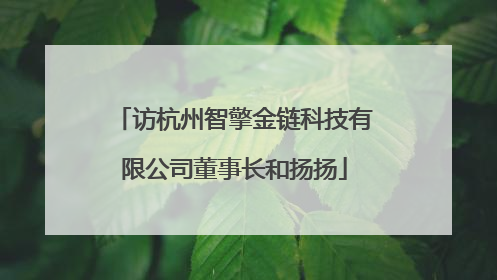 访杭州智擎金链科技有限公司董事长和扬扬