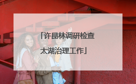 许昆林调研检查太湖治理工作