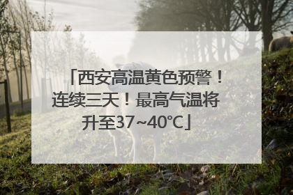 西安高温黄色预警！连续三天！最高气温将升至37~40℃