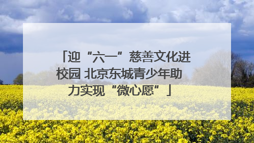 迎“六一”慈善文化进校园 北京东城青少年助力实现“微心愿”
