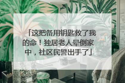 这把备用钥匙救了我的命！独居老人晕倒家中，社区民警出手了