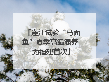 连江试验“马面鱼”夏季高温混养 为福建首次