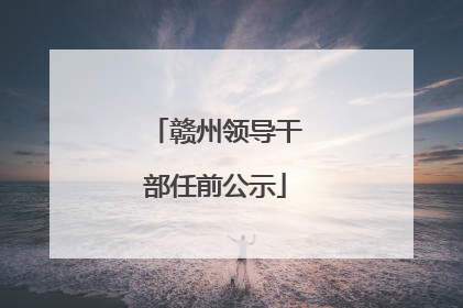 赣州领导干部任前公示