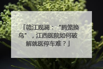 赣江观澜：“腾笼换鸟”，江西医院如何破解就医停车难？