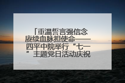 重温誓言强信念 赓续血脉担使命——四平中院举行“七一”主题党日活动庆祝建党104周年