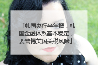 韩国央行半年报：韩国金融体系基本稳定，要警惕美国关税风险