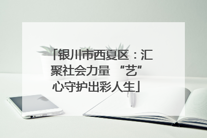 银川市西夏区：汇聚社会力量 “艺”心守护出彩人生