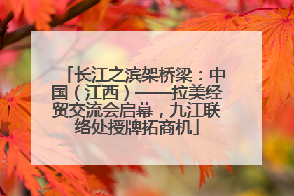 长江之滨架桥梁：中国（江西）——拉美经贸交流会启幕，九江联络处授牌拓商机