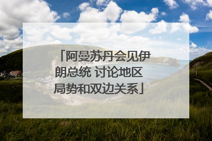 阿曼苏丹会见伊朗总统 讨论地区局势和双边关系