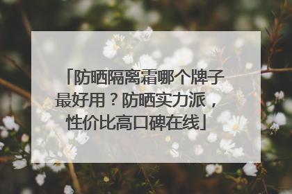 防晒隔离霜哪个牌子最好用？防晒实力派，性价比高口碑在线