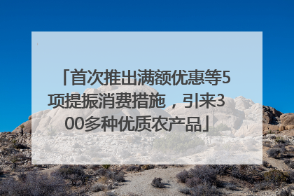 首次推出满额优惠等5项提振消费措施，引来300多种优质农产品
