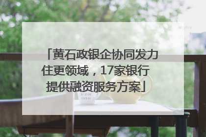 黄石政银企协同发力住更领域，17家银行提供融资服务方案