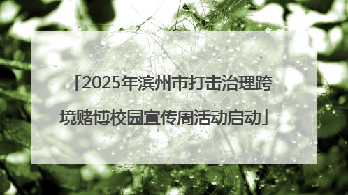 2025年滨州市打击治理跨境赌博校园宣传周活动启动