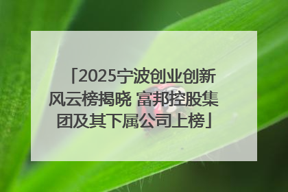 2025宁波创业创新风云榜揭晓 富邦控股集团及其下属公司上榜