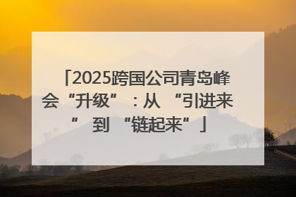 2025跨国公司青岛峰会“升级”：从 “引进来” 到 “链起来”