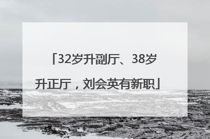 32岁升副厅、38岁升正厅，刘会英有新职