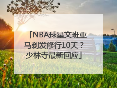 NBA球星文班亚马剃发修行10天？少林寺最新回应